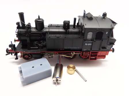 micromotor HF013F ombouwset voor Fleischmann BR 70 DB/DRG/&Ouml;BB, K. Bay.St.B PT 2/3