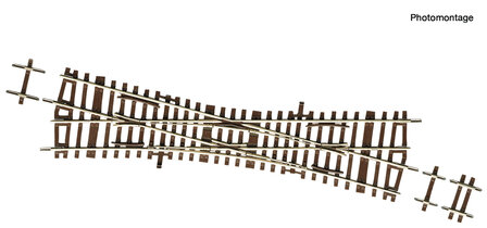 roco 42449 H0 Eenvoudige kruisingswissel EKW15 zonder aandrijving. &ldquo;Engels&rdquo; ontwerp met inwendige tongen.