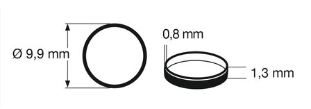 fleischmann 648006 Traction tyre set H0. Outer diameter 9,9 mm