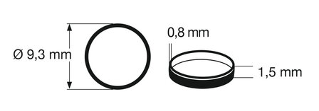 fleischmann 648012 Traction tyre 1 (pcs/stuks/St&uuml;ck) H0. Outer diameter 9.3 mm, width 1.5 mm