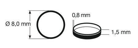 fleischmann 648011 Traction tyre 1 (pcs/stuks/St&uuml;ck) H0. Outer diameter 8 mm, width 1.5 mm