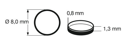 fleischmann 648009 Traction tyre 1 (pcs/stuks/St&uuml;ck) H0. Outer diameter 16,4 mm, width 1,3 mm