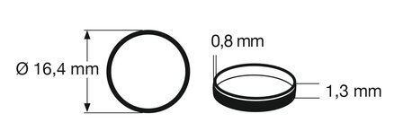 fleischmann 648007 Traction tyre 1 (pcs/stuks/St&uuml;ck) H0. Outer diameter 16,4 mm, width 1,3 mm