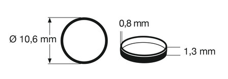 fleischmann 648005 Traction tyre 1 (pcs/stuks/St&uuml;ck) H0. Outer diameter 10,6 mm, width 1,3 mm