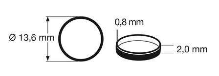 fleischmann 648002 Traction tyre 1 (pcs/stuks/St&uuml;ck) , H0. Outer diameter 13,6 mm, width 2 mm.  Corresponds to the spare part number 544002.