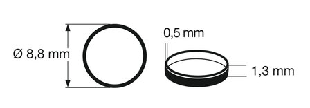 fleischmann 948006 Tractiebandje per stuk N Outer diameter 8.8 mm, width 1.3 mm1 (pcs/stuks/St&uuml;ck) 