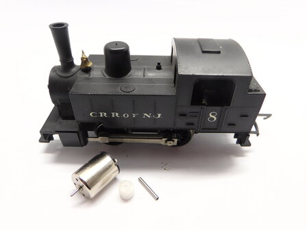 micromotor HRI008G voor Rivarossi 0-2-0 (FS, Central Railroad of New Jersey), GR 835*, 0-6-0T Switcher, Badoni Locomotive, US Army diesel