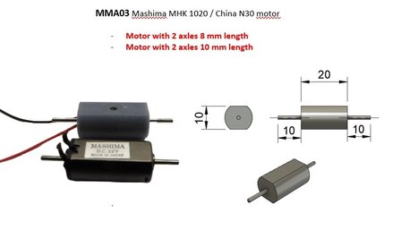 micromotor MMA03 vervanging voor Mashima MHK 1020 / China N30 motor