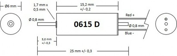 micromotor 0615D Motor 6x15 - double shaft