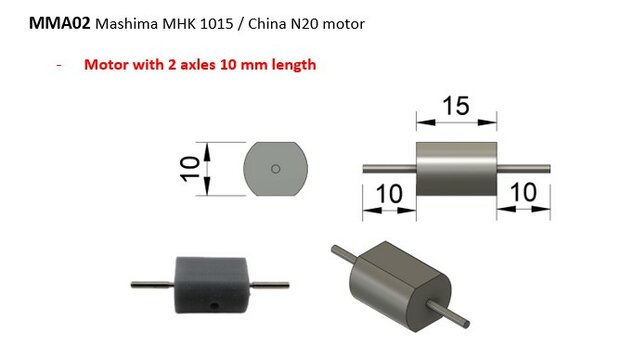 micromotor MMA02 vervanging fur Mashima MHK 1015 / China N20 motor