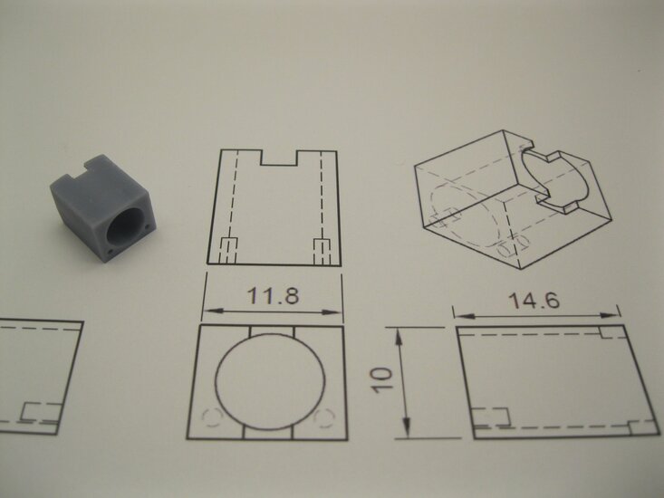 micromotor S028 motor behuizing voor fleischmann 8mm (small motor)