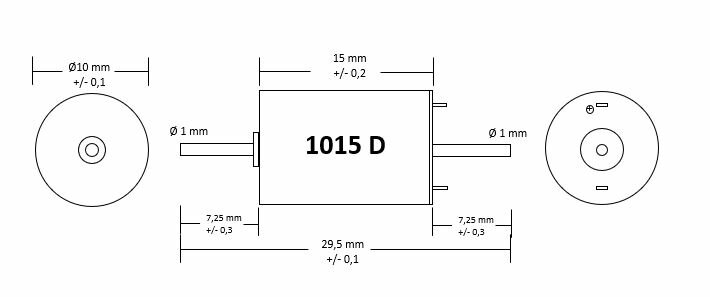 Micromotor 1015D motor 10x15 - double shaft