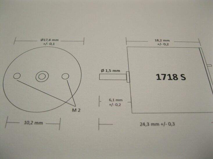 Micromotor 1718S motor 17x18 - single shaft