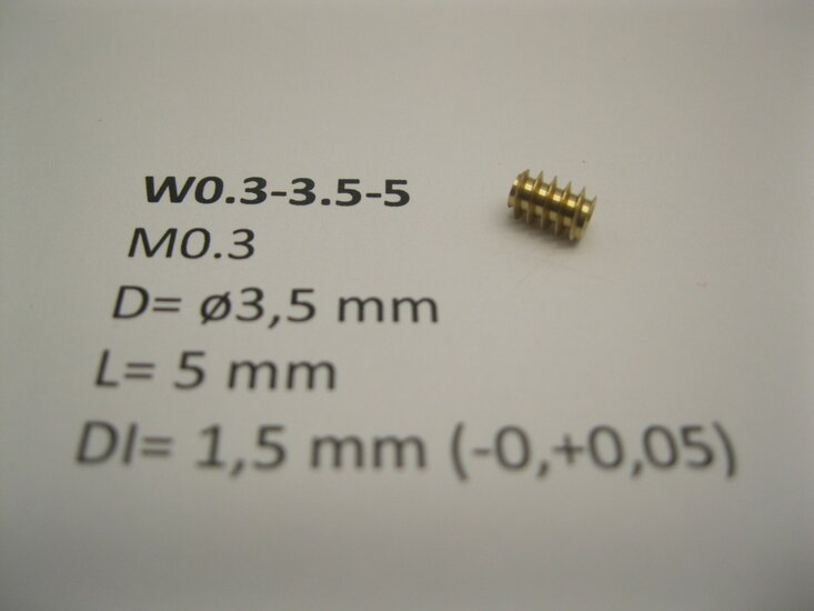 micromotor W0.3-3.5-5 M0.3 D=ø3.5 L=5 DI=1.5 mm (for 1.5 mm shaft!)