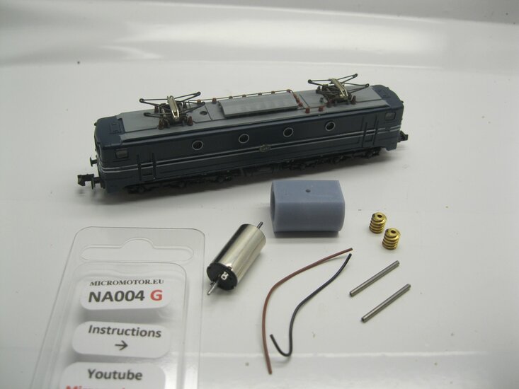 micromotor NA004G motor ombouwset voor Arnold NS 1300, SNCF CC 7000, DB E03, BR 220.1, FP 9, Re 4/4 (old model)