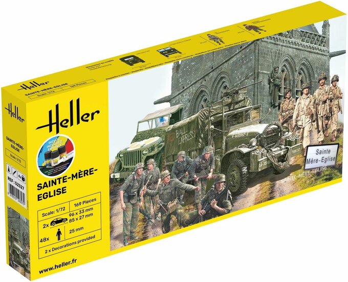 Heller 52327 STARTER KIT Sainte-Mère-Eglise Bouwpakket Schaal 1:72