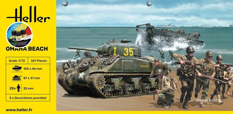 Heller 52332 STARTER KIT Omaha Beach Bouwpakket Schaal 1:72