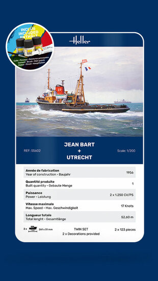 Heller 55602 STARTER KIT JEAN BART + UTRECHT Twinset Bouwpakket Schaal 1:200