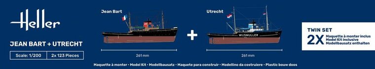 Heller 55602 STARTER KIT JEAN BART + UTRECHT Twinset Bouwpakket Schaal 1:200