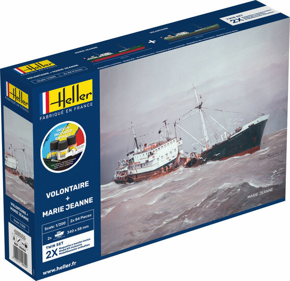 Heller 55604 STARTER KIT VOLONTAIRE + MARIE JEANNE Twinset Bouwpakket Schaal 1:200