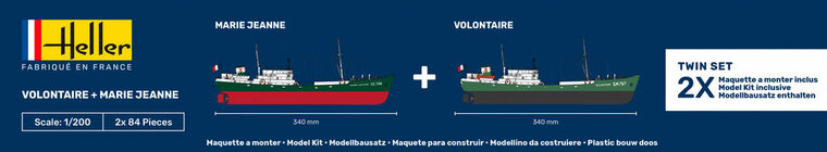 Heller 55604 STARTER KIT VOLONTAIRE + MARIE JEANNE Twinset Bouwpakket Schaal 1:200