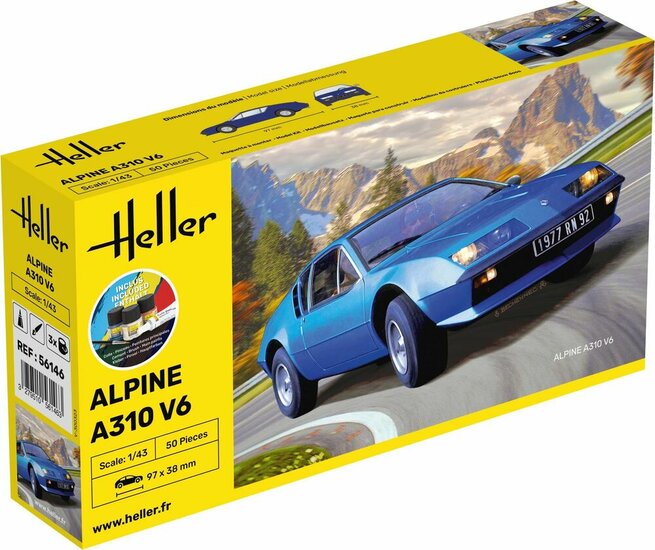 Heller 56146 STARTER KIT Alpine A310 Bouwpakket Schaal 1:43