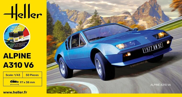 Heller 56146 STARTER KIT Alpine A310 Bouwpakket Schaal 1:43