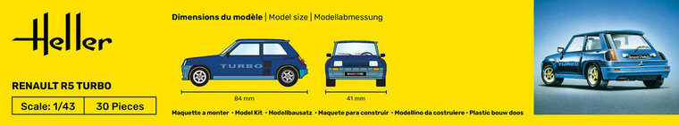 Heller 56150 STARTER KIT Renault R5 Turbo Bouwpakket Schaal 1:43