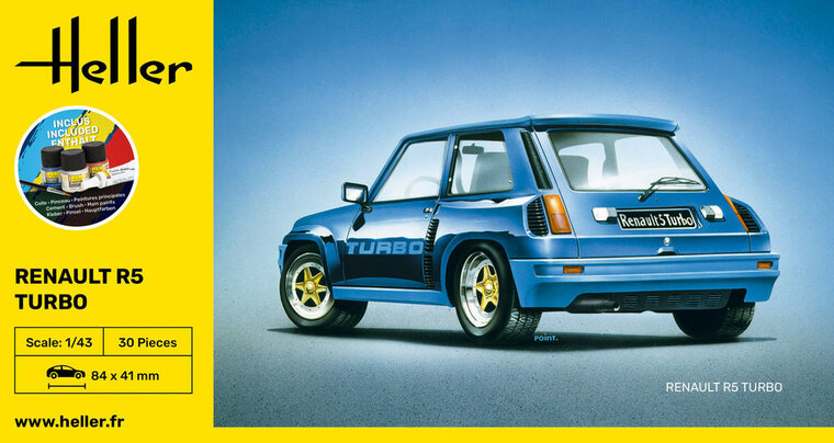 Heller 56150 STARTER KIT Renault R5 Turbo Bouwpakket Schaal 1:43