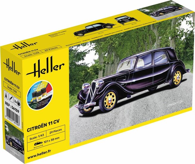 Heller 56159 STARTER KIT Citroen 11 CV Bouwpakket Schaal 1:43