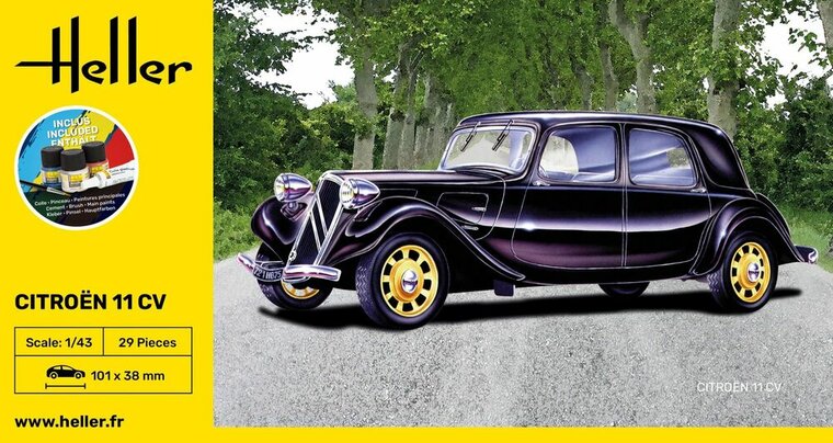 Heller 56159 STARTER KIT Citroen 11 CV Bouwpakket Schaal 1:43