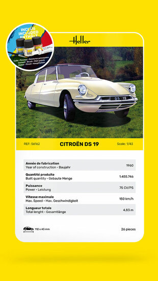 Heller 56162 STARTER KIT Citroen DS 19 Bouwpakket Schaal 1:43