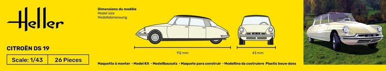 Heller 56162 STARTER KIT Citroen DS 19 Bouwpakket Schaal 1:43