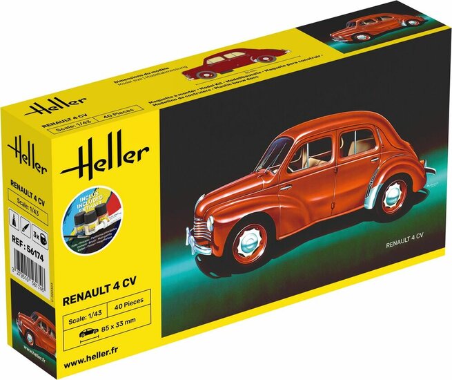 Heller 56174 STARTER KIT Renault 4 CV Bouwpakket Schaal 1:43
