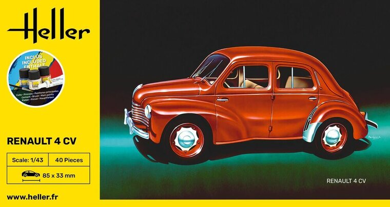 Heller 56174 STARTER KIT Renault 4 CV Bouwpakket Schaal 1:43