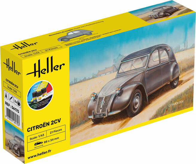 Heller 56175 STARTER KIT Citroen 2 CV Bouwpakket Schaal 1:43