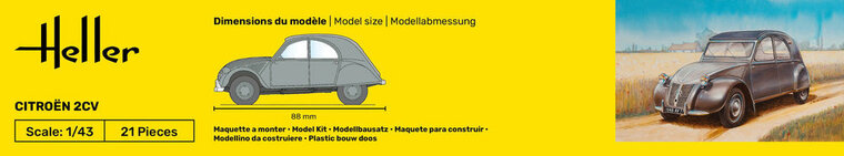 Heller 56175 STARTER KIT Citroen 2 CV Bouwpakket Schaal 1:43