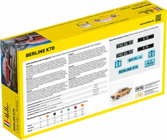 Heller 56176 STARTER KIT K70 Bouwpakket Schaal 1:43