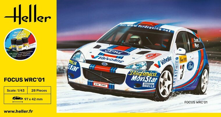 Heller 56196 STARTER KIT Focus WRC'01 Bouwpakket Schaal 1:43