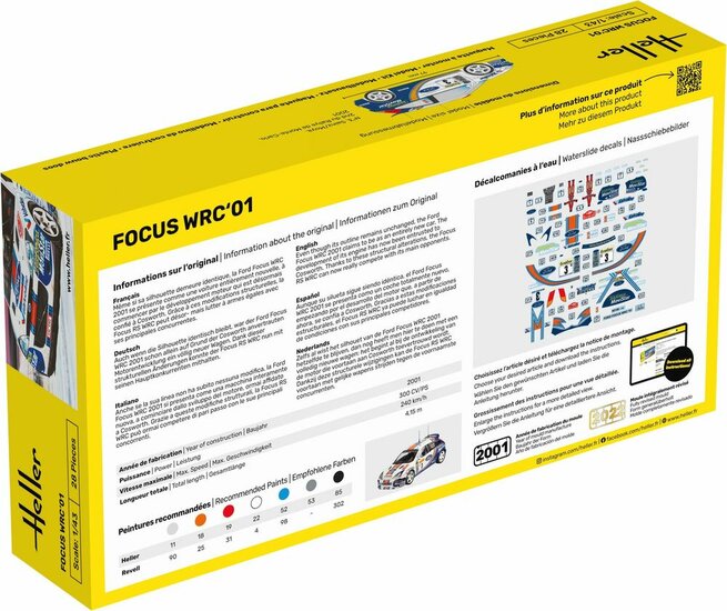 Heller 56196 STARTER KIT Focus WRC'01 Bouwpakket Schaal 1:43