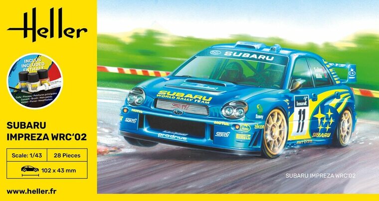 Heller 56199 STARTER KIT Impreza WRC'02 Bouwpakket Schaal 1:43