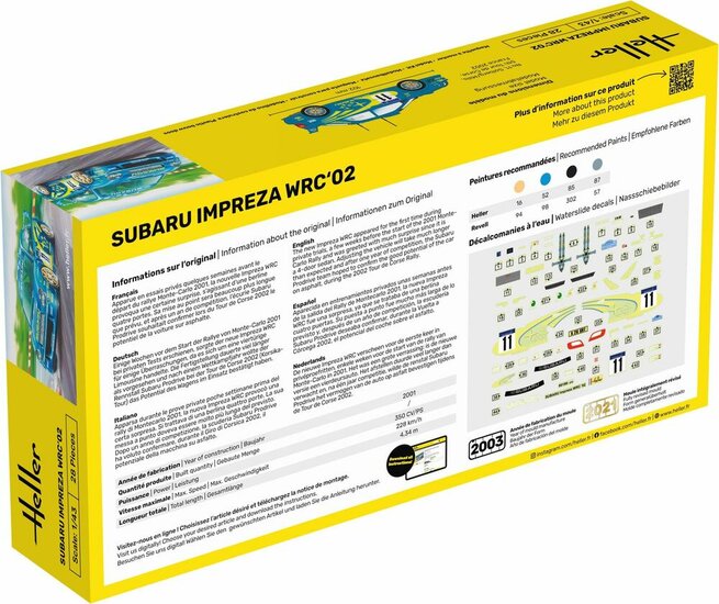 Heller 56199 STARTER KIT Impreza WRC'02 Bouwpakket Schaal 1:43