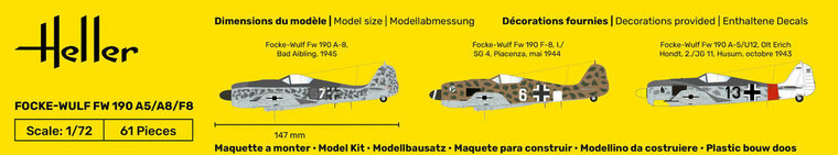 Heller 56235 STARTER KIT FW 190 A5/A8/F8 Bouwpakket Schaal 1:72