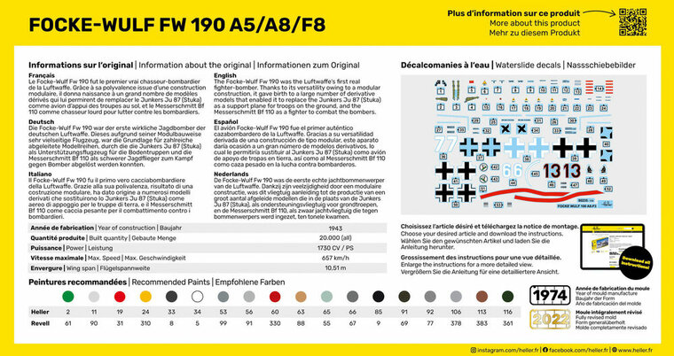 Heller 56235 STARTER KIT FW 190 A5/A8/F8 Bouwpakket Schaal 1:72
