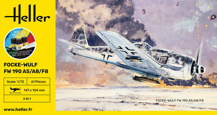Heller 56235 STARTER KIT FW 190 A5/A8/F8 Bouwpakket Schaal 1:72