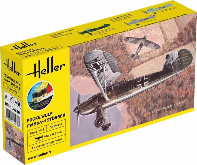 Heller 56238 STARTER KIT Focke Wulf Stosser Bouwpakket Schaal 1:72