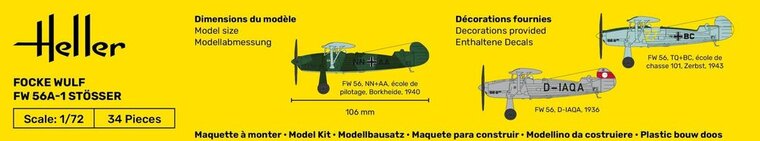 Heller 56238 STARTER KIT Focke Wulf Stosser Bouwpakket Schaal 1:72