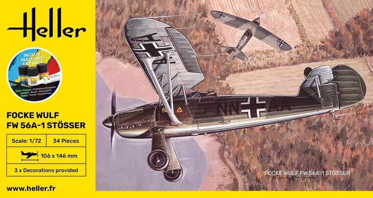 Heller 56238 STARTER KIT Focke Wulf Stosser Bouwpakket Schaal 1:72