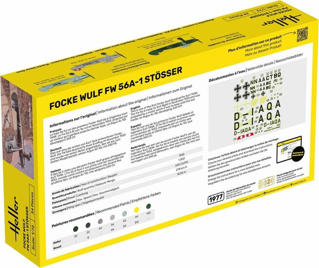 Heller 56238 STARTER KIT Focke Wulf Stosser Bouwpakket Schaal 1:72