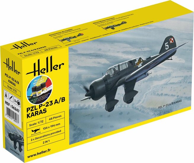 Heller 56247 STARTER KIT PZL 23 Karas Bouwpakket Schaal 1:72